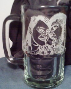 Etching glass mug from a photo