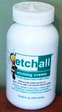 Acid etching cream used for most crafts