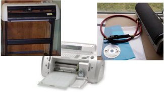 Pictures of stencil makers such as craft cutter, sign cutter, and photoresist.