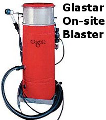 Glastar's on-site vacuum blaster.