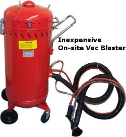 Inexpensive On-site sandblaster.