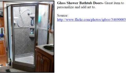 Shower glass that can be etched.