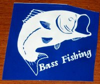 Stencil produced by a vinyl cutter of a bass fish.