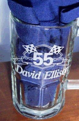 Etched and personalized beer mug.