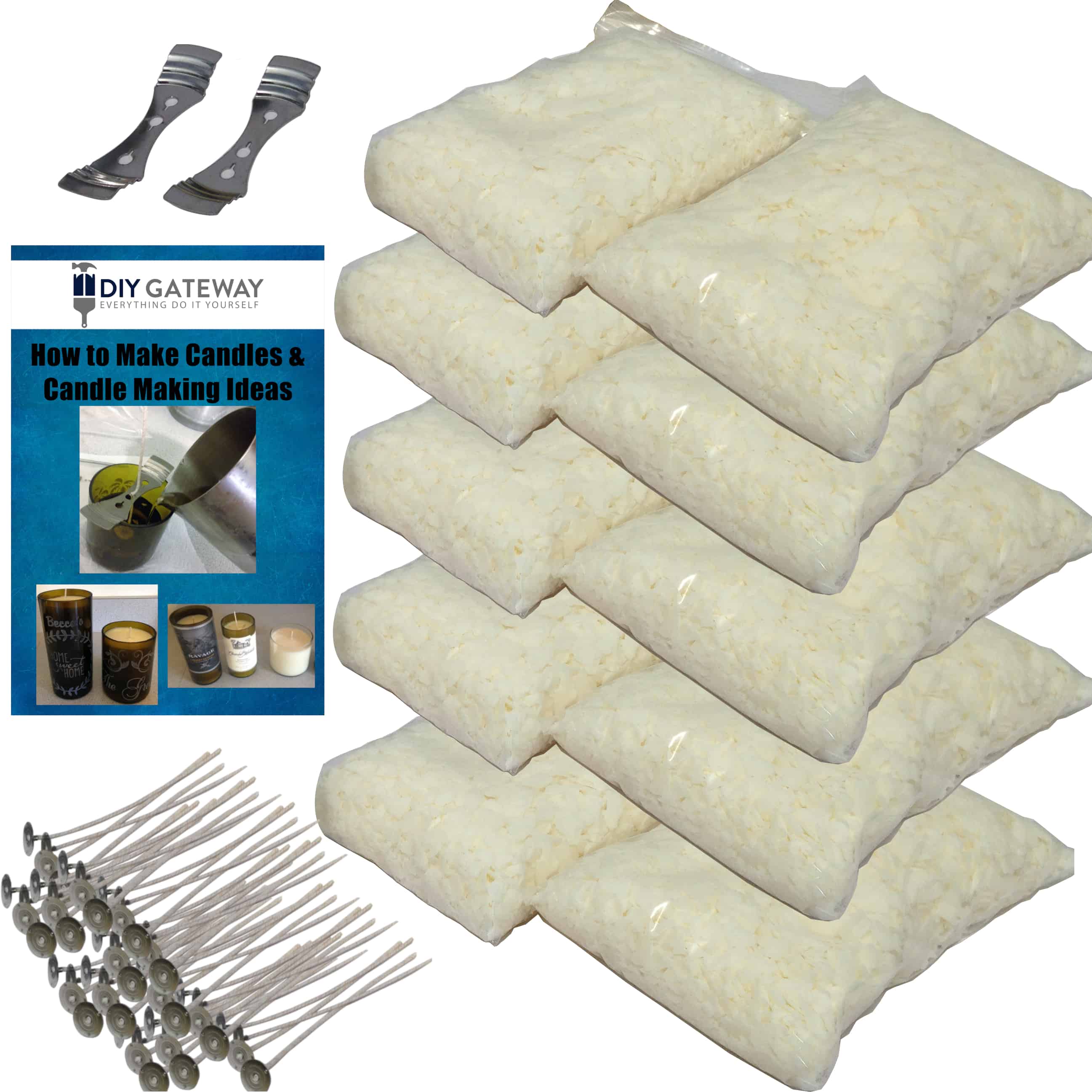 10 lb soy wax flakes candle making supplies with wicks and