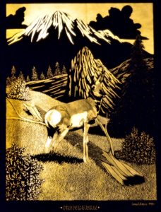 James Bruce's 1981 Pronghorn engraving