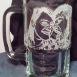 Etching glass mug from a photo