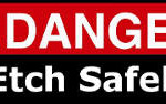 Danger etch safety sign.