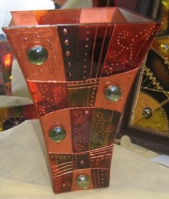 Glass art by Manal with beautiful colors.