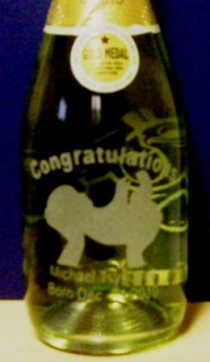 Another bad baby gift champagne bottle etching.