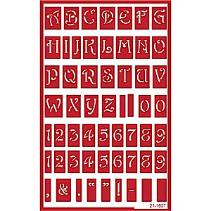 Uppercase (Capital) Alphabet Letters & Number Glass Etching Stencils