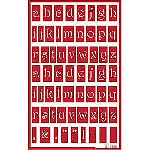 Lowercase Alphabet Letters & Number Glass Etching Stencils