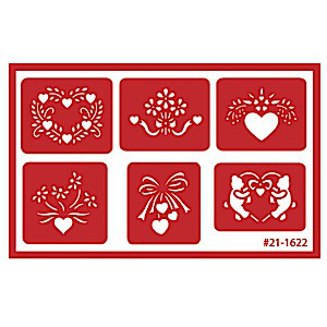 Assorted Heart Glass Etching Stencil Designs