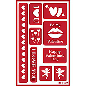 Valentine's Day Glass Etching Stencils