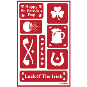 St. Patrick's Day Glass Etching Stencils