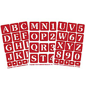 Large Alphabet Letter & Number Glass Etching Stencils (1 inch tall)