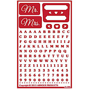Mr & Mrs Glass Etching Stencils for Wedding Gifts with Lettering