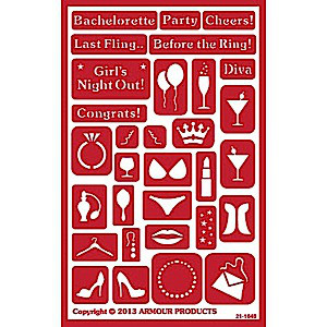 Bachelorete Party Glass Etching Stencils