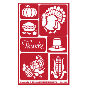 Thanksgiving Glass Etching Stencils