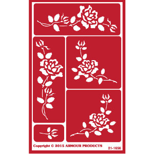 Rose Glass Etching Stencils