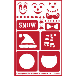 Winter & Build a Snowman Glass Etching Stencils