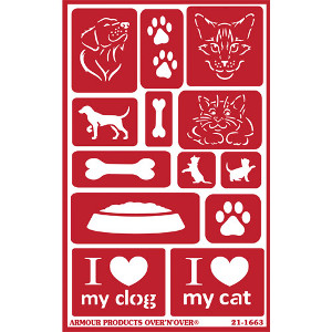 Cat & Dog Pet Glass Etching Stencils