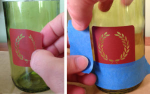 Align the stencil on glass