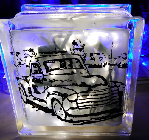 Sandcarving Recycled Glass Block Crafts & Painting Them