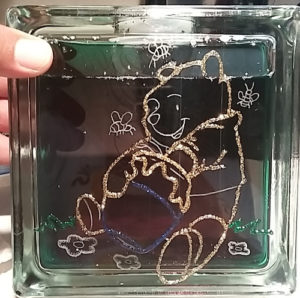  Dekorative Glasblock Handwerk von Winnie the Pooh.