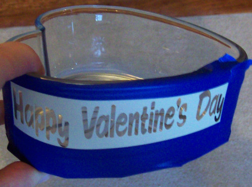 Happy Valentines day glass bowl