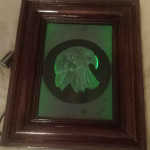 Carved glass frame of eagle