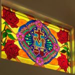 faux stained glass close up