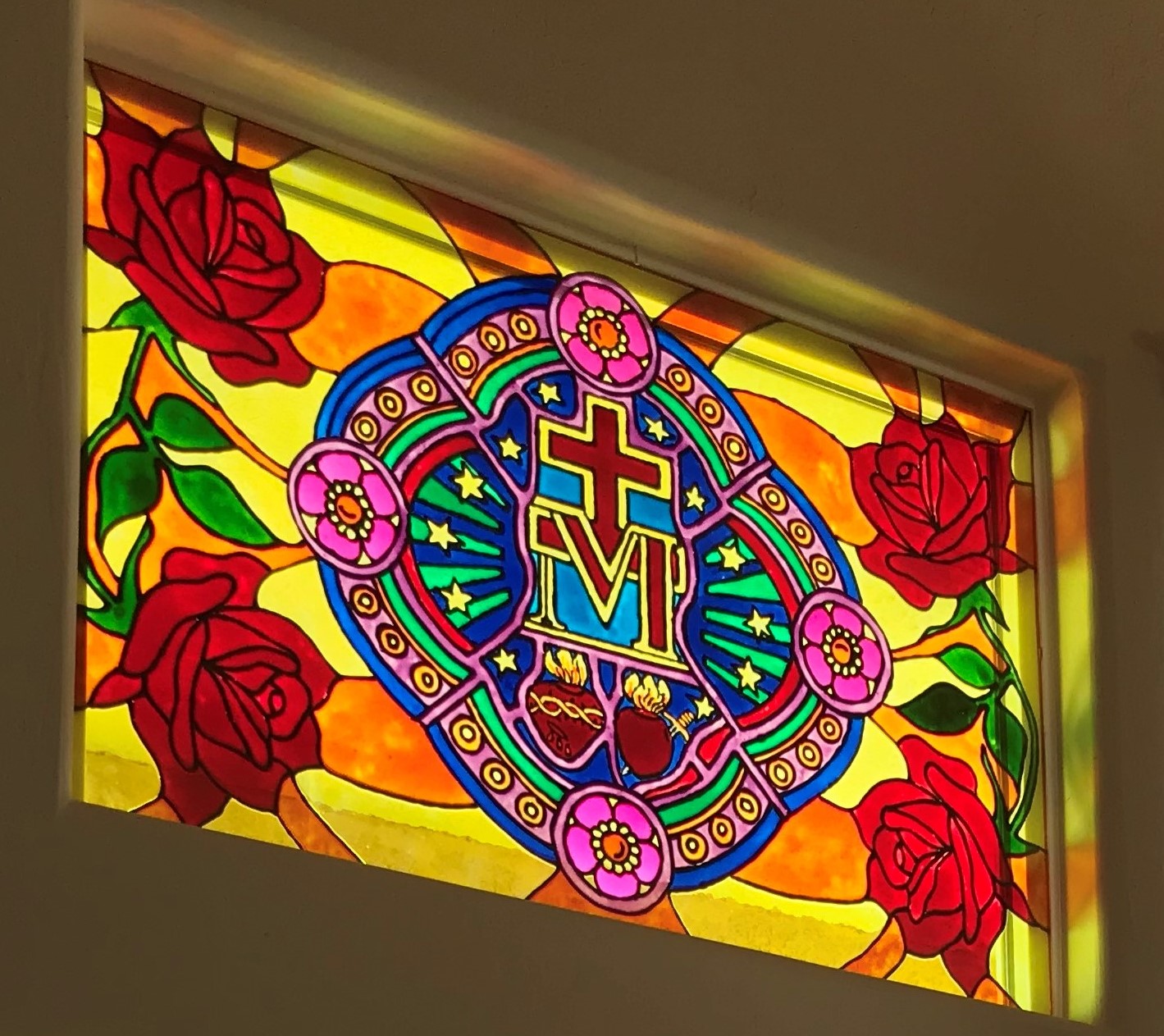 faux stained glass close up