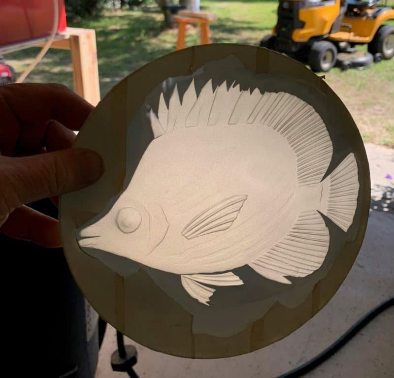 fish 3d etching