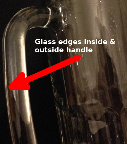 glass edges on mug