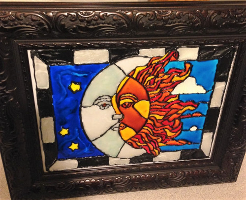 Glass painted frame