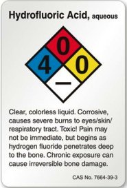 Hydrofluoric acid sign.