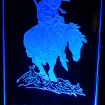 Light up acrylic glass with American Indian