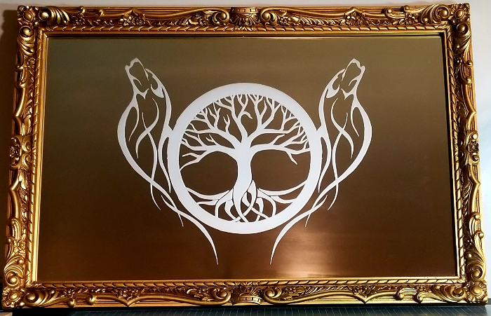 mirror etched design