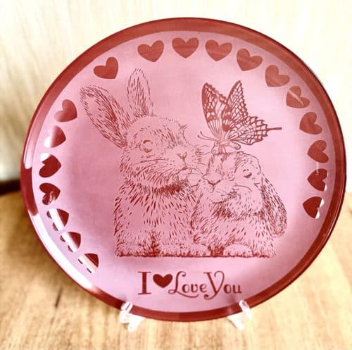rabbit etched plate