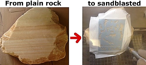 Sandblast rocks process