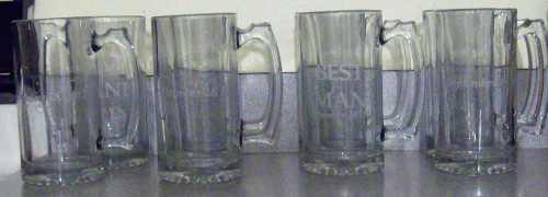 Set of wedding party mugs