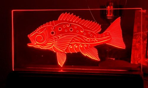 tribal fish tattoo art etching