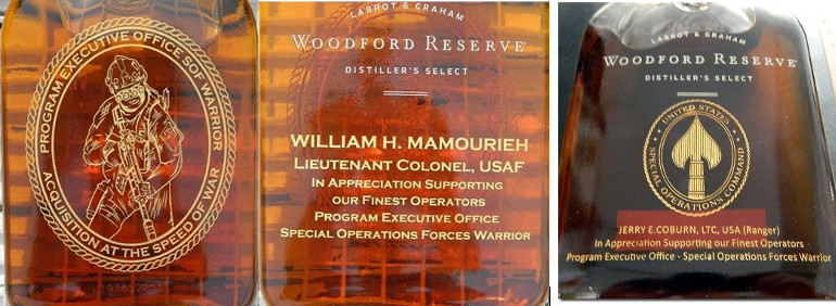 Woodford reserve bottle etching